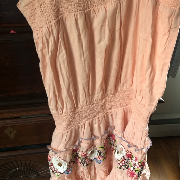 Boston Proper Peach Embroidered Floral Dress - Picture 4 of 4
